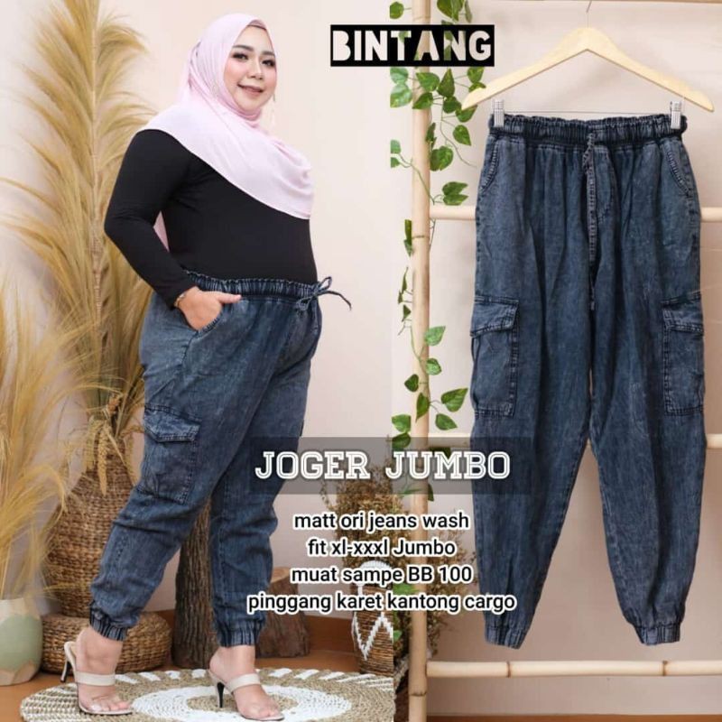 Celana Jogger Jeans Jumbo Size Xl Xxl Xxxl