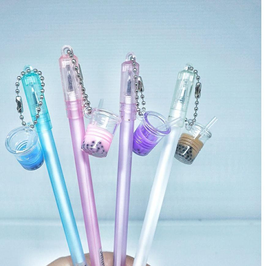 

PALING HOT!! (fcx-1272) SELUSIN PULPEN BUBBLE TEA ISI 12 PCS PEN BOBA MILK TEA GEL PEN KARAKTER PENA