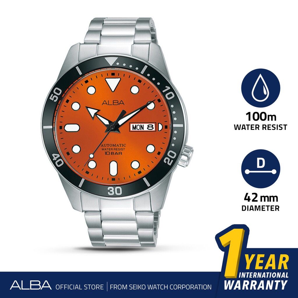 JAM TANGAN PRIA ALBA RANTAI AL4163X1/Jam Tangan Pria Alba Active Automatic Stainless Steel AL416 Original/JAM TANGAN ALBA RANTAI MODEL TERBARU DAN TERLARIS