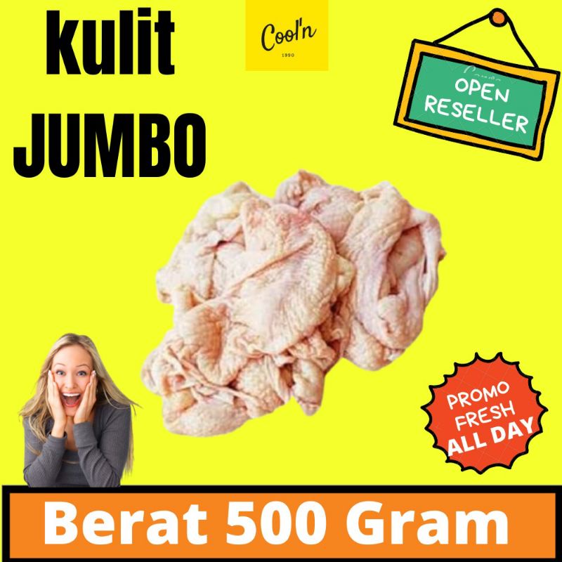 

Kulit Ayam Jumbo 500 gram Segar Seger Ayam Murah Halal