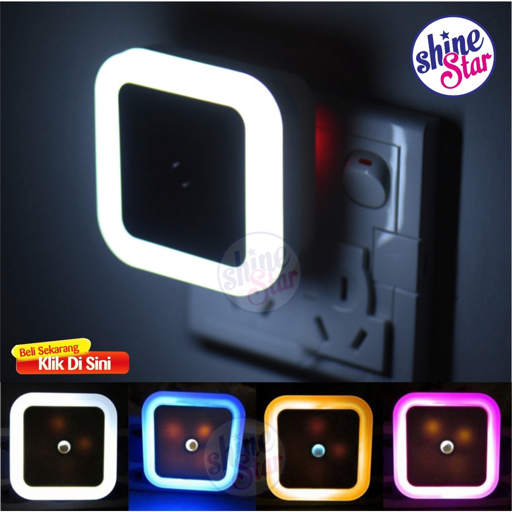 SHINE STAR - Lampu Tidur LED Sensor Cahaya Otomatis Lampu Malam Night Lamp Auto On Off Colokan Indonesia - Random