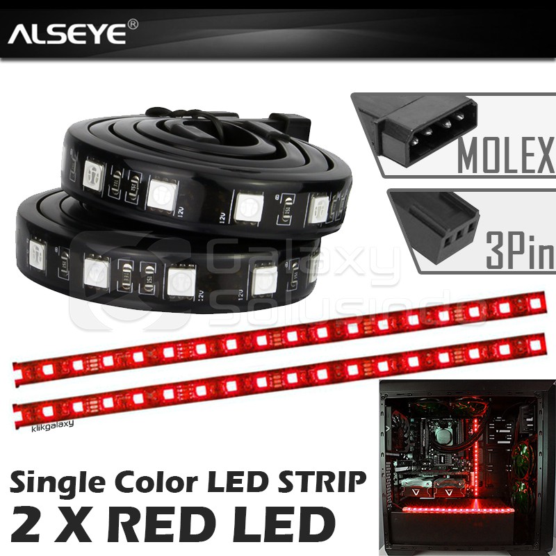 Alseye SL-18M LED STRIP Single Color 30cm - Red / Merah [GS]