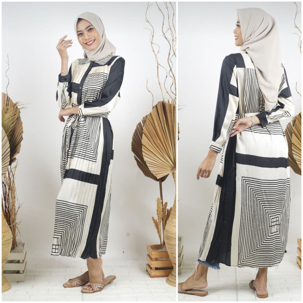 hijab loverz baju wanita Gamis Dress Vintage Prisket Import [19064]