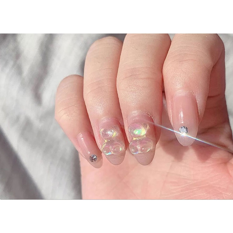 Siy 3pcs Ornamen Beruang 3d 3 Ukuran Bahan Resin Untuk Dekorasi Nail Art Diy