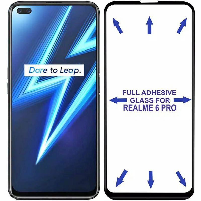 Tempered Glass Colour Oppo Realme 6 pro 9D Premium Quality