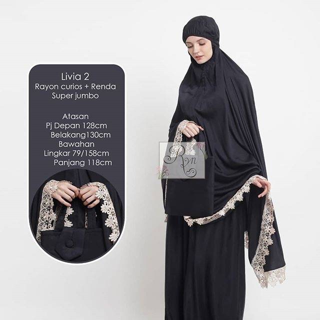 MUKENA HITAM POLOS / MUKENA RENDA