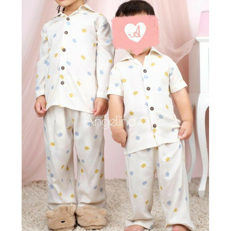 ARIEL AARYA PAJAMAS CAT HEAD IVORY ATELIER ANGELINA