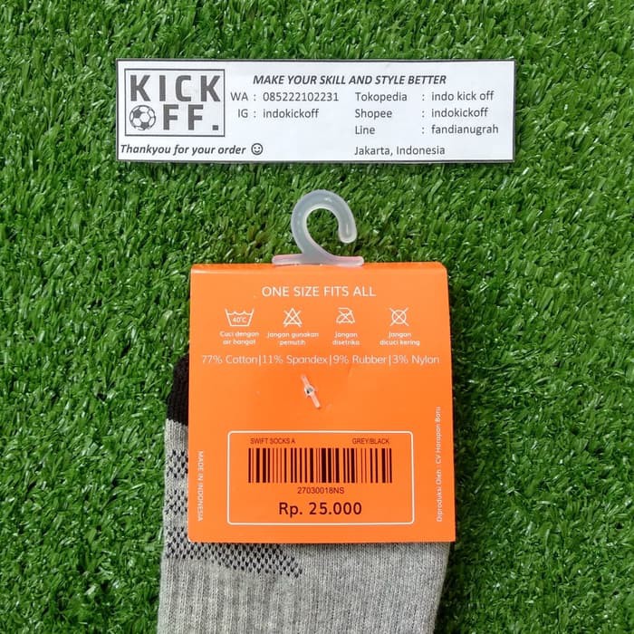 KAOS KAKI SEKOLAH/ KAOS KAKI OLAHRAGA ORTUSEIGHT SWIFT SOCKS A - GREY