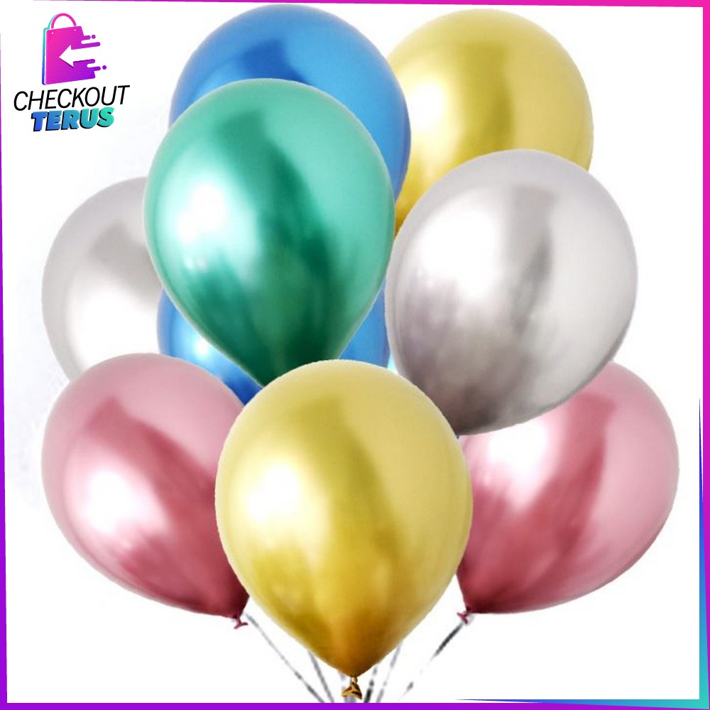 CT C391 C393 Balon Latex Polos Tebal Metalik Ballon Macaron Karet Latek Balon Karet Warna Warni Ulang Tahun Helium Perlengkapan Pesta Ulang Tahun