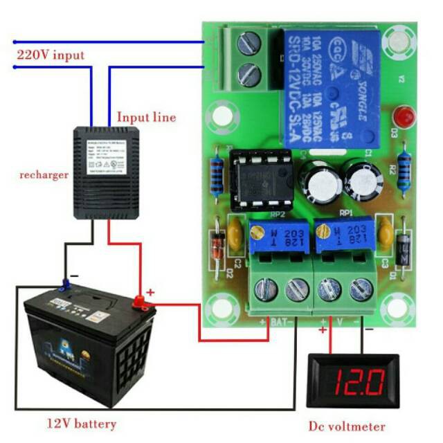 Battery Charger Control Module 12V XH-M601 Pengendali Pengisian Aki