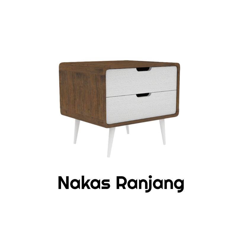 Nakas ranjang / Kabinet serbaguna kayu solid