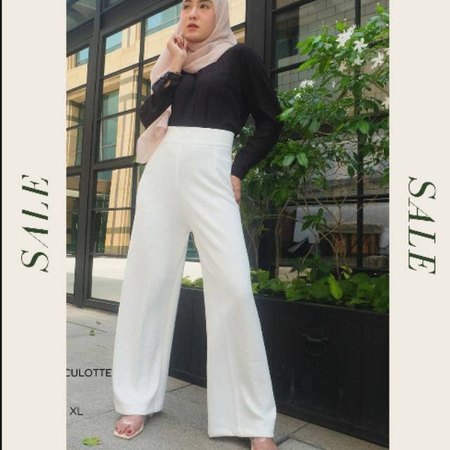 Celana kulot panjang celana culotte premium Amy white