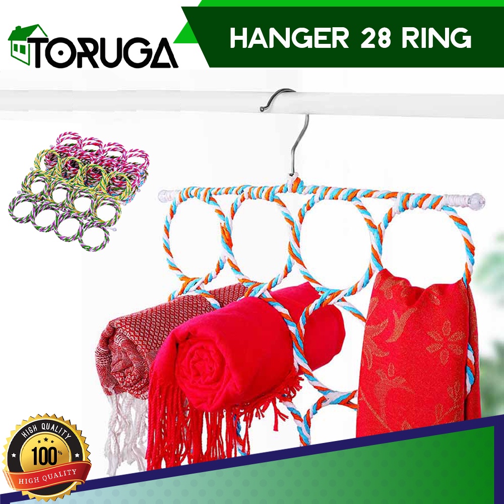 HANGER BULAT 28 RING GANTUNGAN BAJU JILBAB KERUNDUNG HIJAB GANTUNG