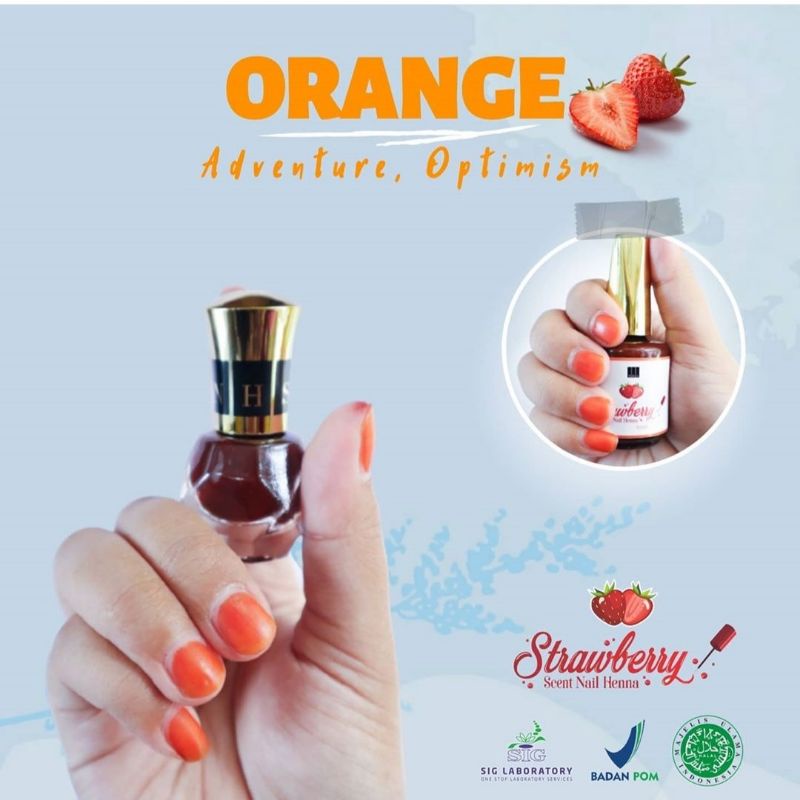 Strawberry Nail Henna 5ml Henna Praktis BPOM