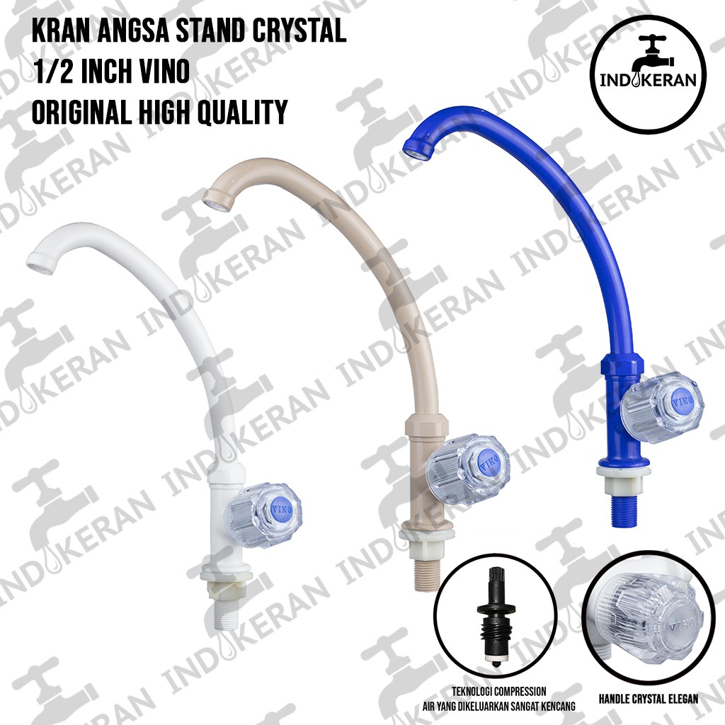 VINO - Kran Angsa Dapur Tancap Stand Crystal  - 1/2 Inch - High Quality