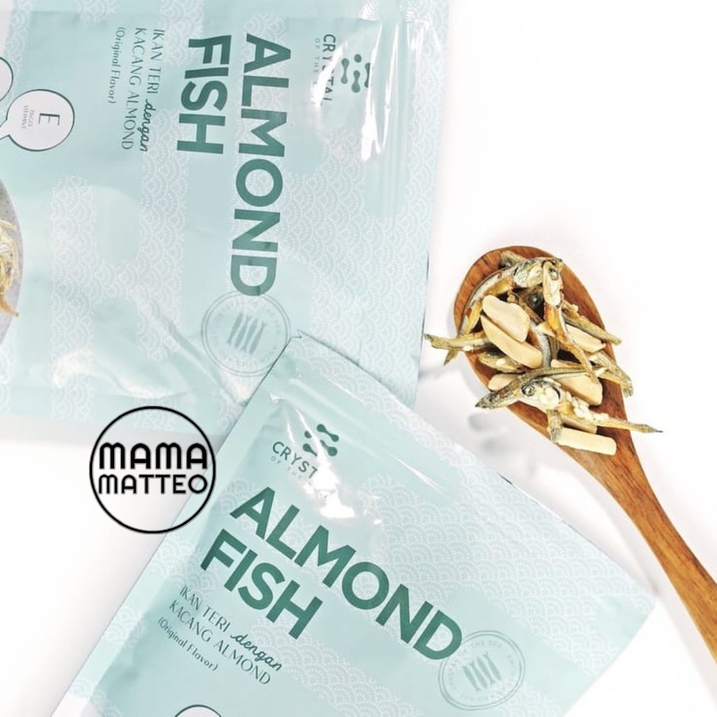 Crystal of the Sea - Almond Fish Snack 80G / Ikan Teri Jengki Kacang Almond Premium Non MSG &amp; Pengawet