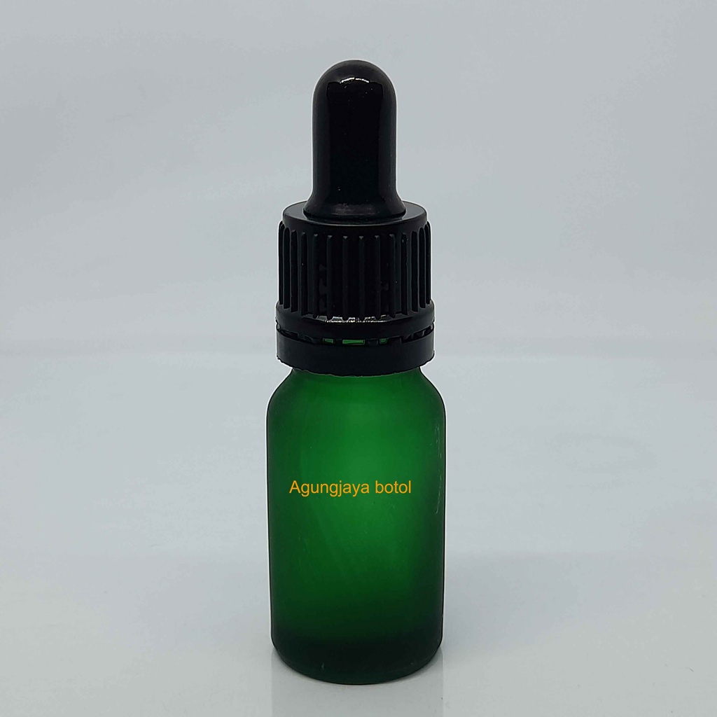 Botol Kaca Kosmetik 10 ml BR Hijau Frosted Pipet Karet / Yk 4807