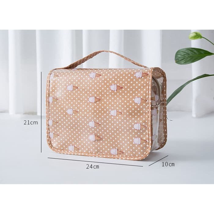 Hanging Toiletries PVC Bag Kosmetik Travel Tas Alat Mandi T6300 Doky