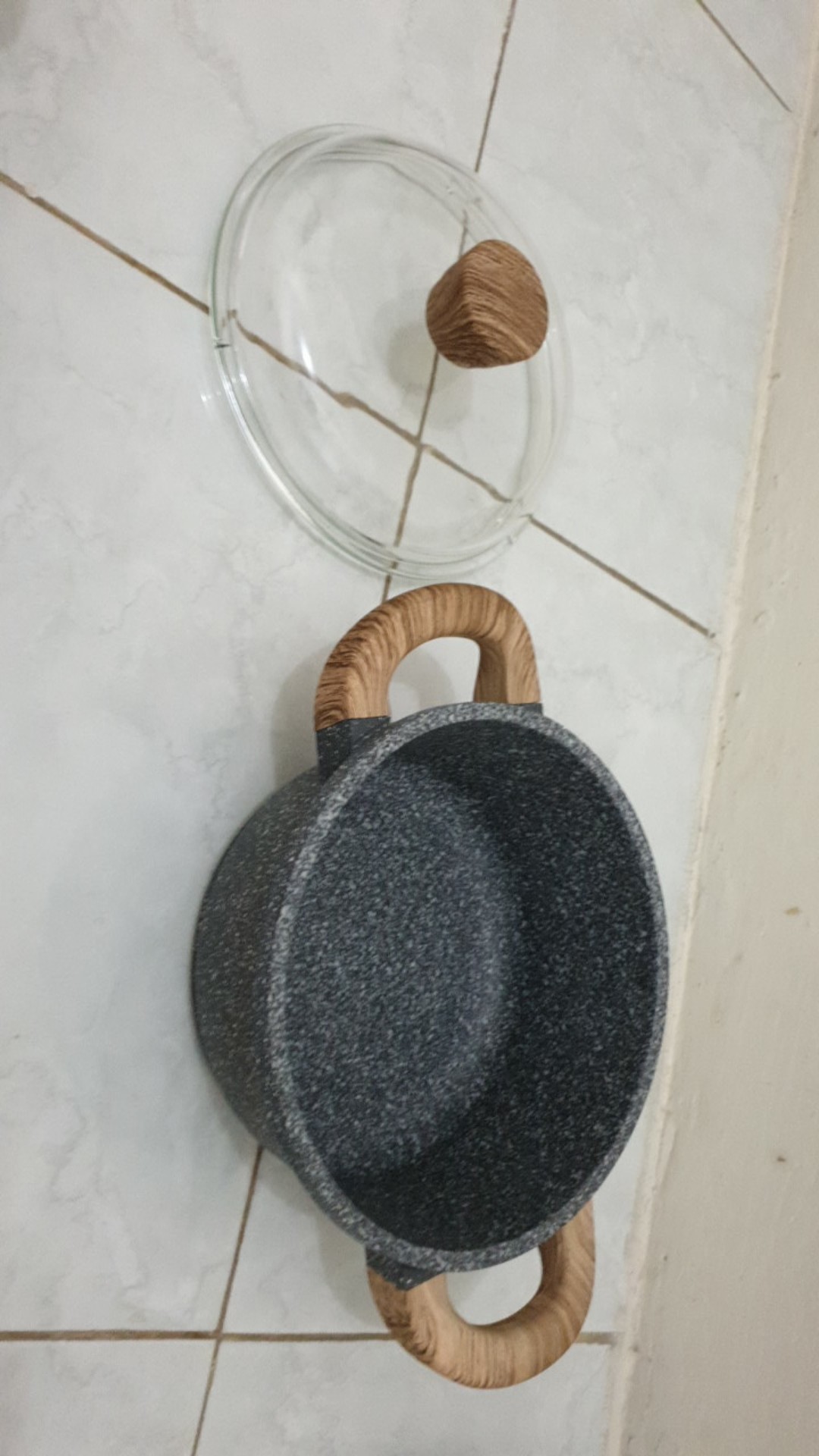 Debellin Casserole 20 Cm - Grey Granite Cookware Series Atau Panci Anti Lengket Premium