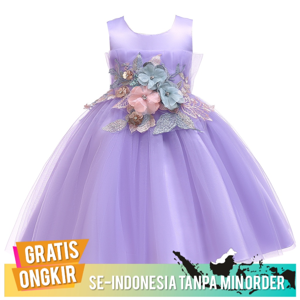 Gaun Pesta Anak Perempuan Eropa dan Amerika  Kemeja Natal Putri Pakaian  -anak Dren