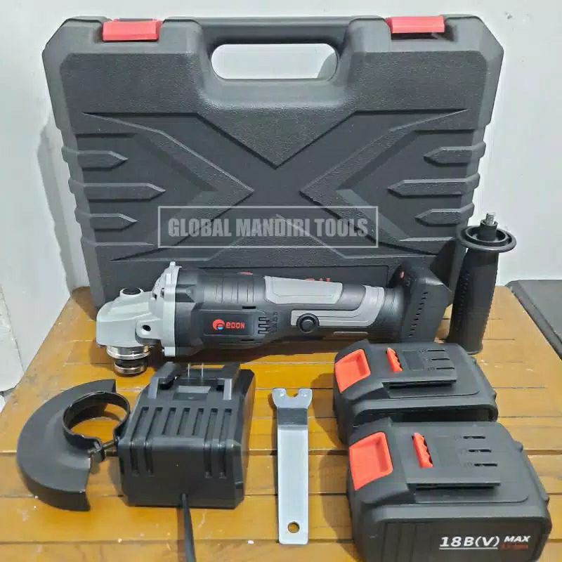 Mesin Gerinda Baterai 18v EDON ED-1810J (2Baterai) Cordless Angle Grinder 18v Edon
