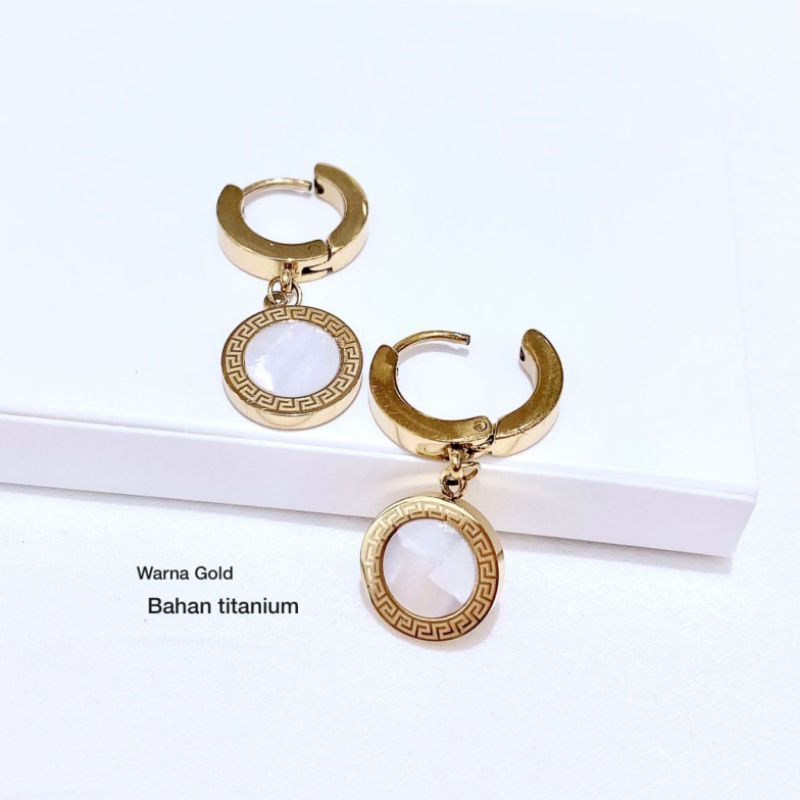 Anting Titanium asli Bvl Anti karat anti alergi Earring Stainless steel ori anti karat 0394