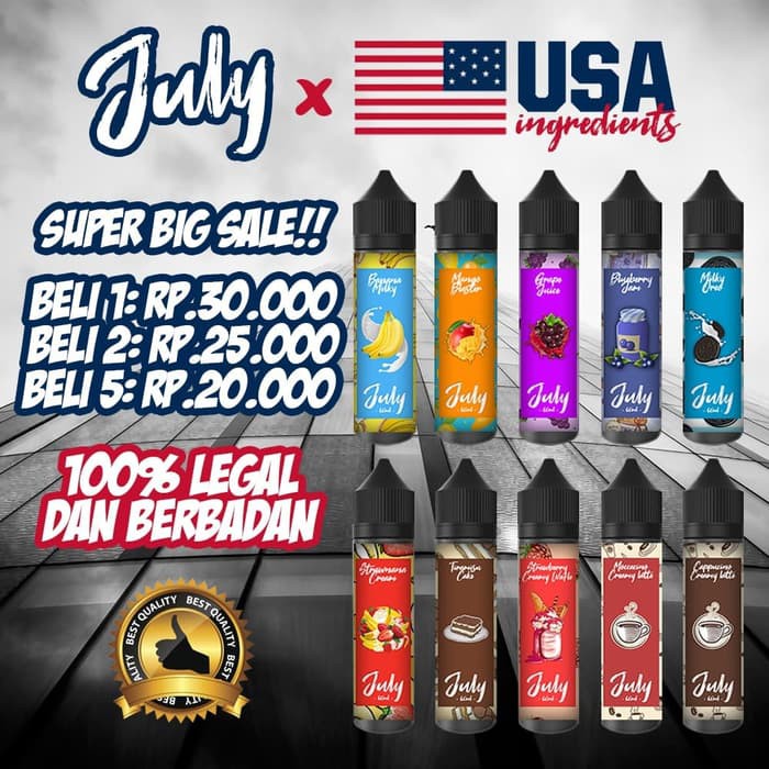 Liquid Vape July Fantastic 60ml Premium 10 Varian Terbaik Shopee