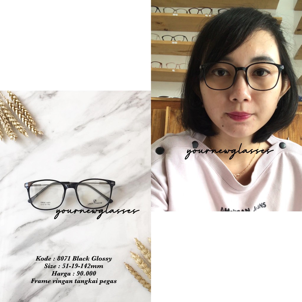 Frame kacamata ;ria wanita 8071 Tangkai Pegas lensa photcromic anti radiasi minus silinder Termurah
