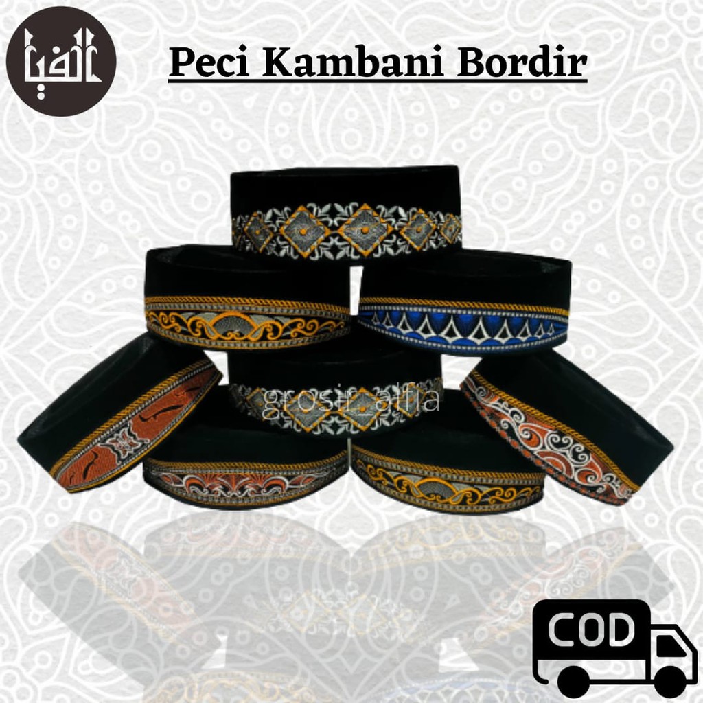 Peci Kambani Bordil Songkok Bordir Songko Kopiah Kopyah