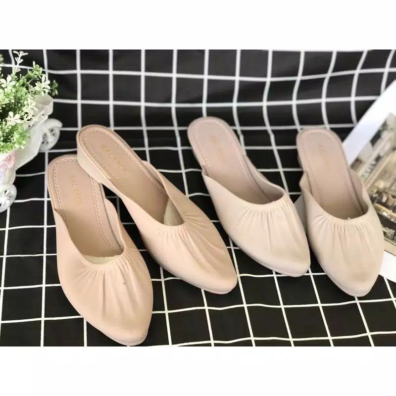 2020 Sandal Jelly Wedges Selop Ulir Kerut Balance