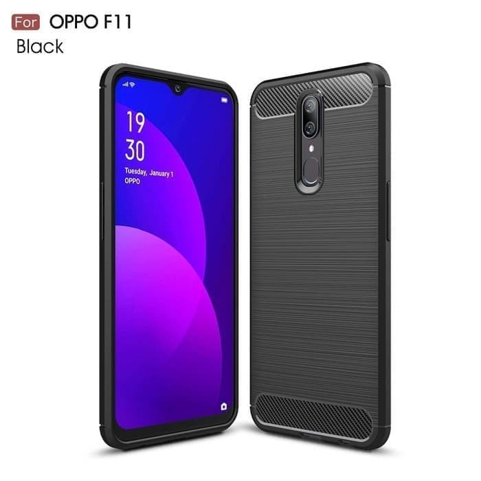 CASE SLIM FIT CARBON IPAKY OPPO F11 F11 BIASA SOFTCASE - FA