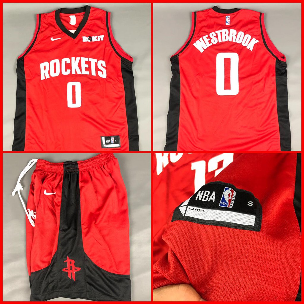 JERSEY NBA ROCKETS MERAH / PUTIH