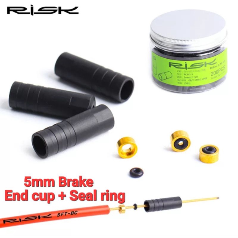 End Cup + Seal Ring Kabel Luar Rem Sepeda 5mm End Cup Kondom Stopper Cable Brake