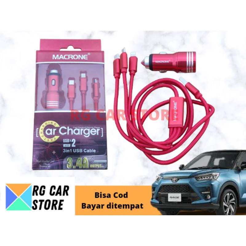 CHARGER  MOBIL 3in1 UNIVERSAL BRAND MACRONE ORIGINAL TAIWAN