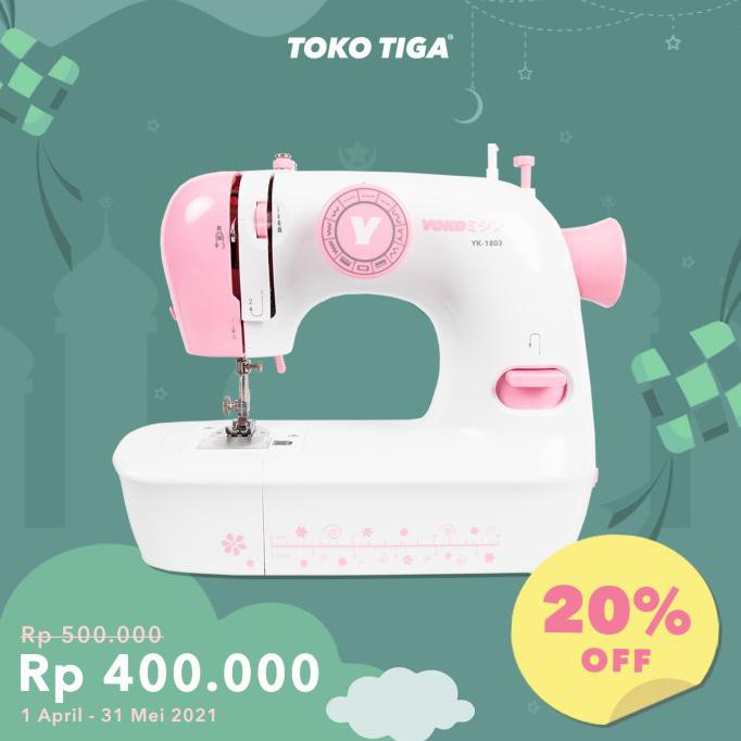 NEW / Mesin Jahit Portable Mini YOKO YK-1803 / JG-1803 (12 Pola Jahitan) / Berkualitas