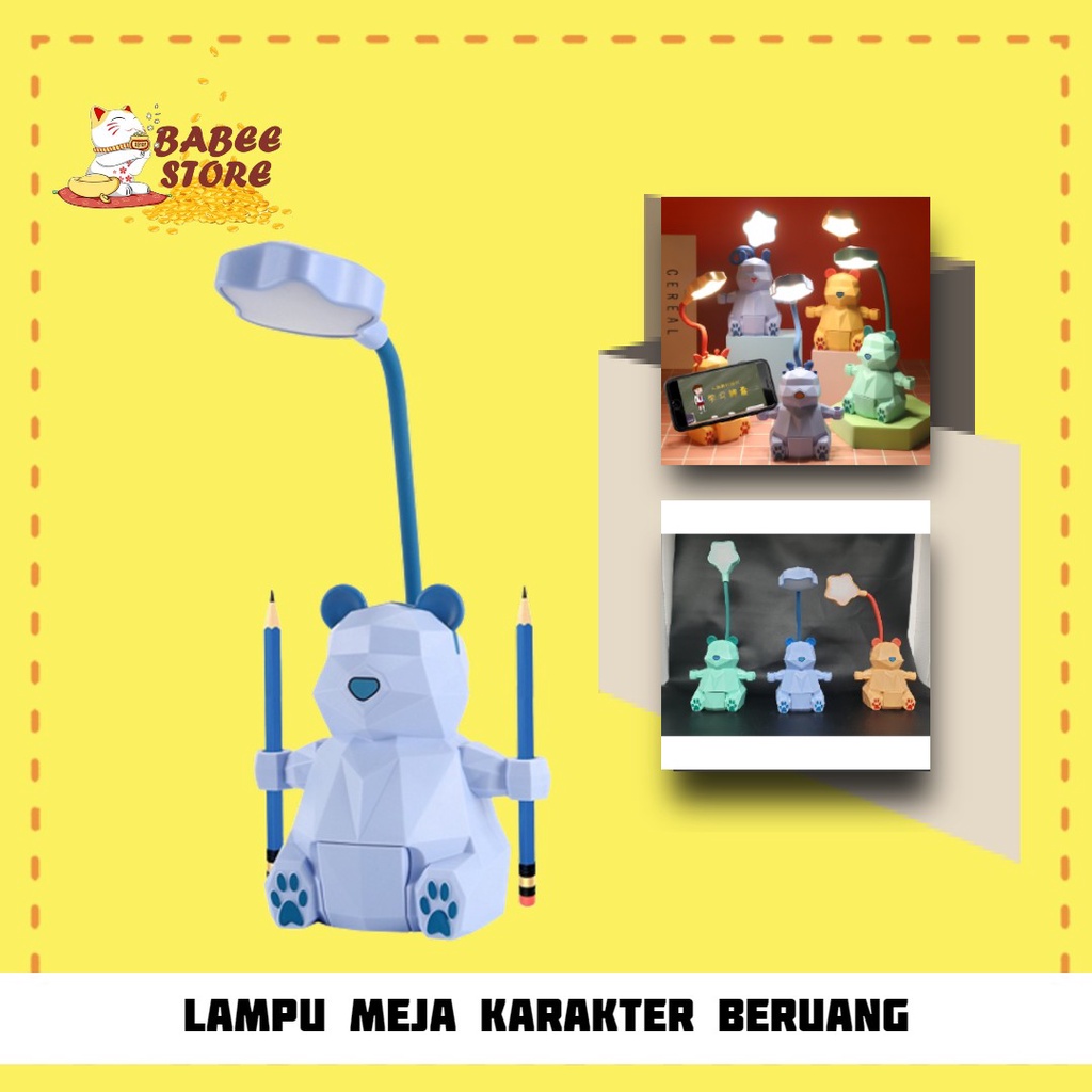 LAMPU MEJA BELAJAR LED / LAMPU TIDUR MOTIF HEWAN / MINI LAMP KADO ANAK / LAMPU BELAJAR KARAKTER