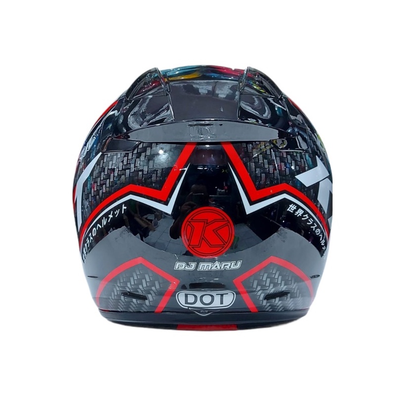 Helm KYT DJ MARU Motif Seri #15 Black Red ORIGINAL