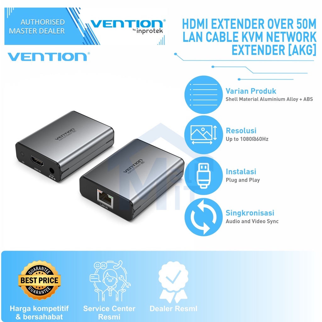 ( Bisa Cod ) Vention HDMI Extender over LAN Cable RJ45 HDMI KVM Network Full HD AKG
