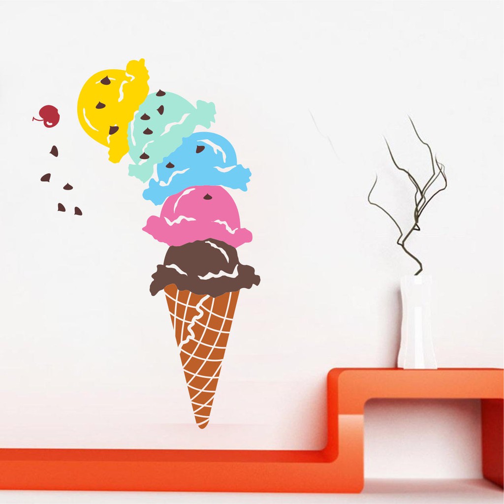 Stiker Thema Mix / Wallsticker Ice Cream Mix