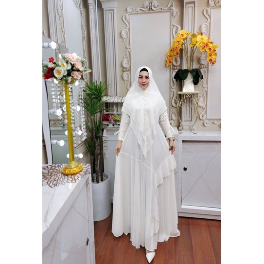 syari adha series hitam putih polos original hannatia