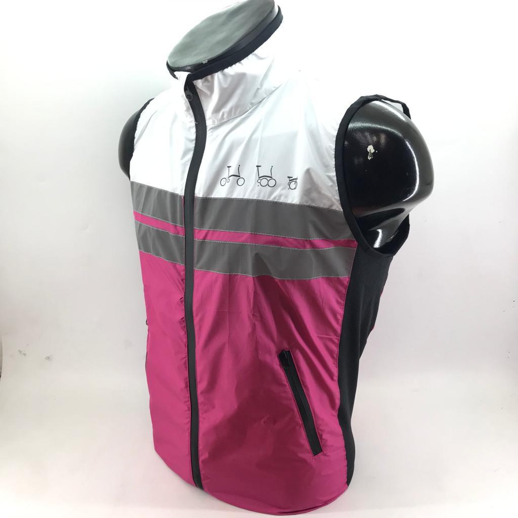 Rompi Sepeda Lipat  MTB White &amp; Pink- Vest (White Combi Pink)