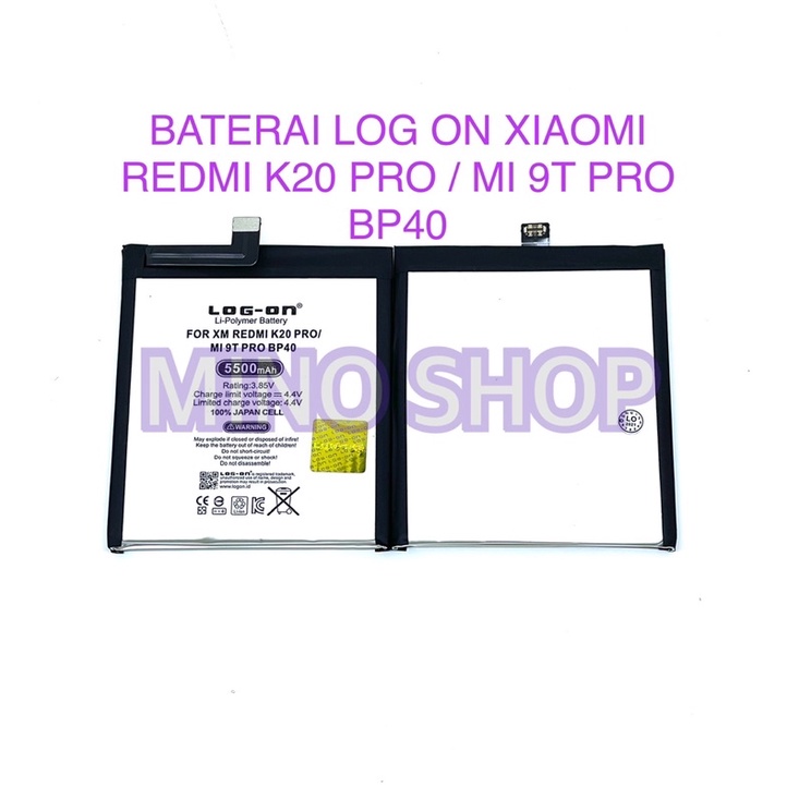 BATERAI XIAOMI REDMI K20 PRO / MI 9T PRO BP40 LOG ON DOUBLE POWER BATRE