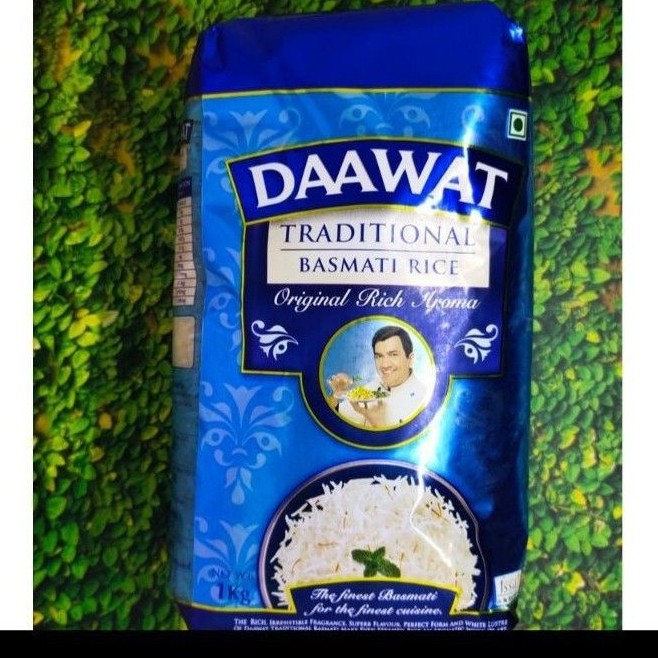 

Beras Basmati DAAWAT Traditional 1 KG Beras Mati India Basmati Rice 1 Kilogram
