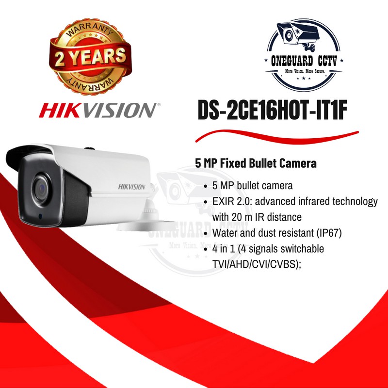 DS-2CE16H0T-IT1F HIKVISION CAMERA 5 MP BULLET | Shopee