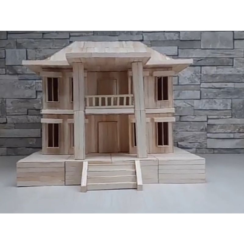 miniatur rumah 2 tingkat modern