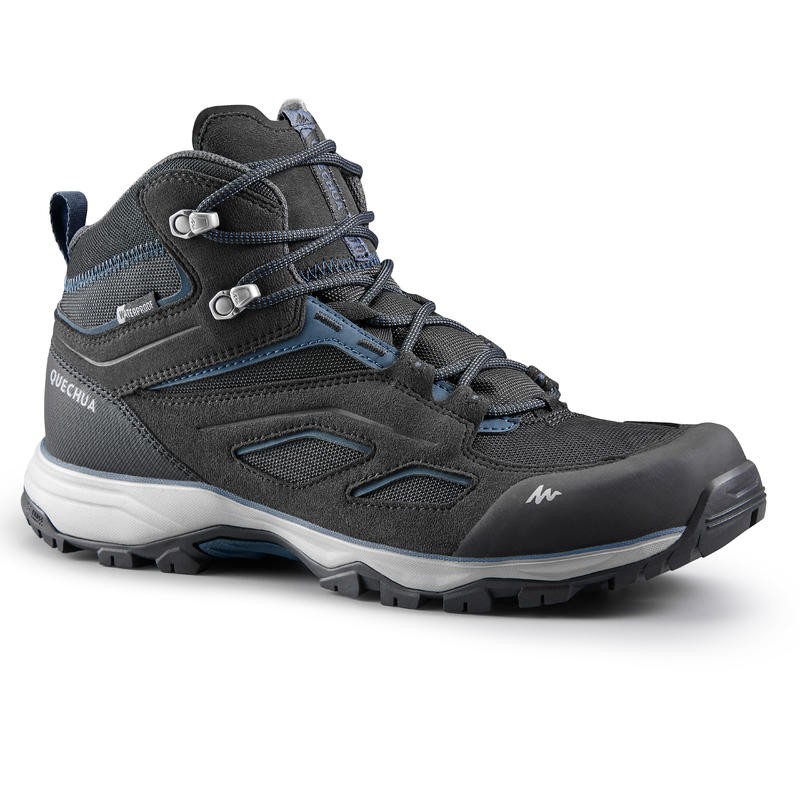 Sepatu gunung pria waterproof hiking shoes black