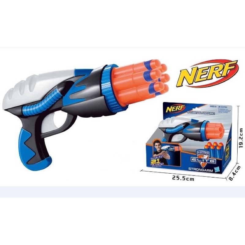 Nerf Elite Strongram Revolver Rotating Strong / Pistol Mainan Anak