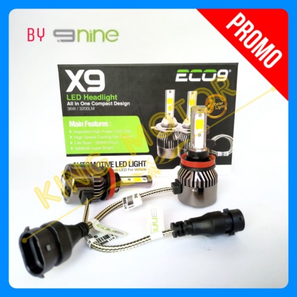 Bulb LED H11/H8/H16 ECO9/ECO 9 X9 by 9Nine/9 Nine 3 Warna Berkualitas