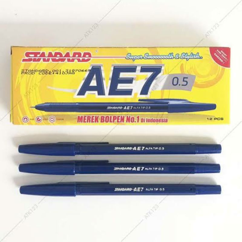 

Bolpoin, Pulpen, Pen Standard Ae7 0.5mm Blue/Biru