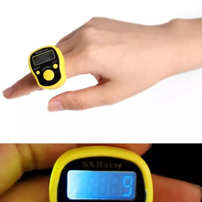 [BISA COD] Tasbih Digital LED Finger Counter Alat Hitung Digital Zikir Cincin (SXH5136) Dengan Kotak